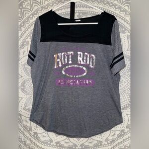 Gray and Black Graphic T-Shirt